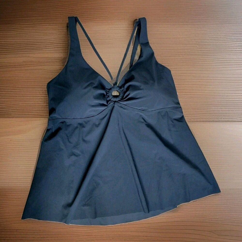 Amoressa Swimwear Tankini Top NWT Size 14 Black Top only